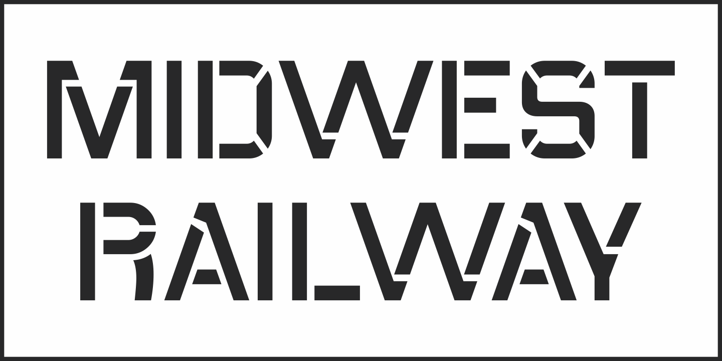 Пример шрифта Midwest Railway JNL Oblique
